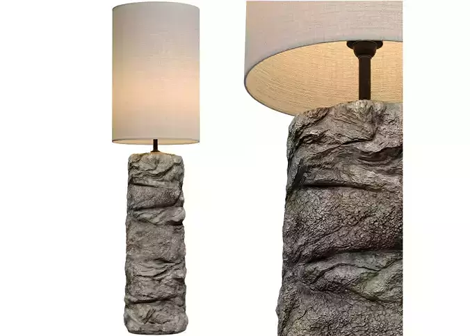 Stone Wabi-Sabi Sculptural Design Japanese style Floor Lamp 3D model