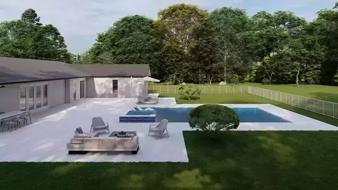 Garden Landscape 3D Model - SketchUp and Lumion Scene 3D model