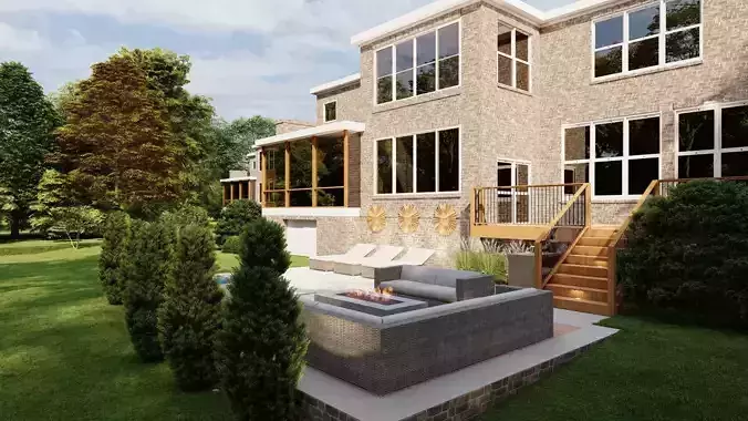 Garden Landscape 3D Model - SketchUp and Lumion Scene 3D model