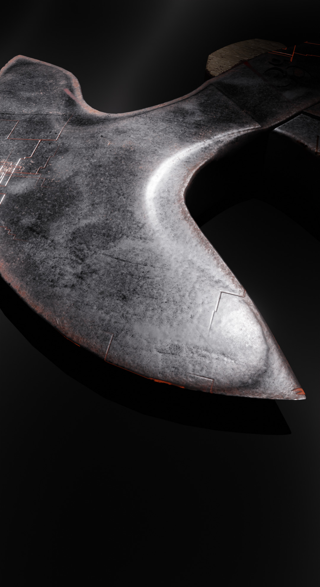 Battle Axe Low-poly 3D model_4