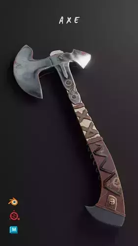 Battle Axe Low-poly 3D model