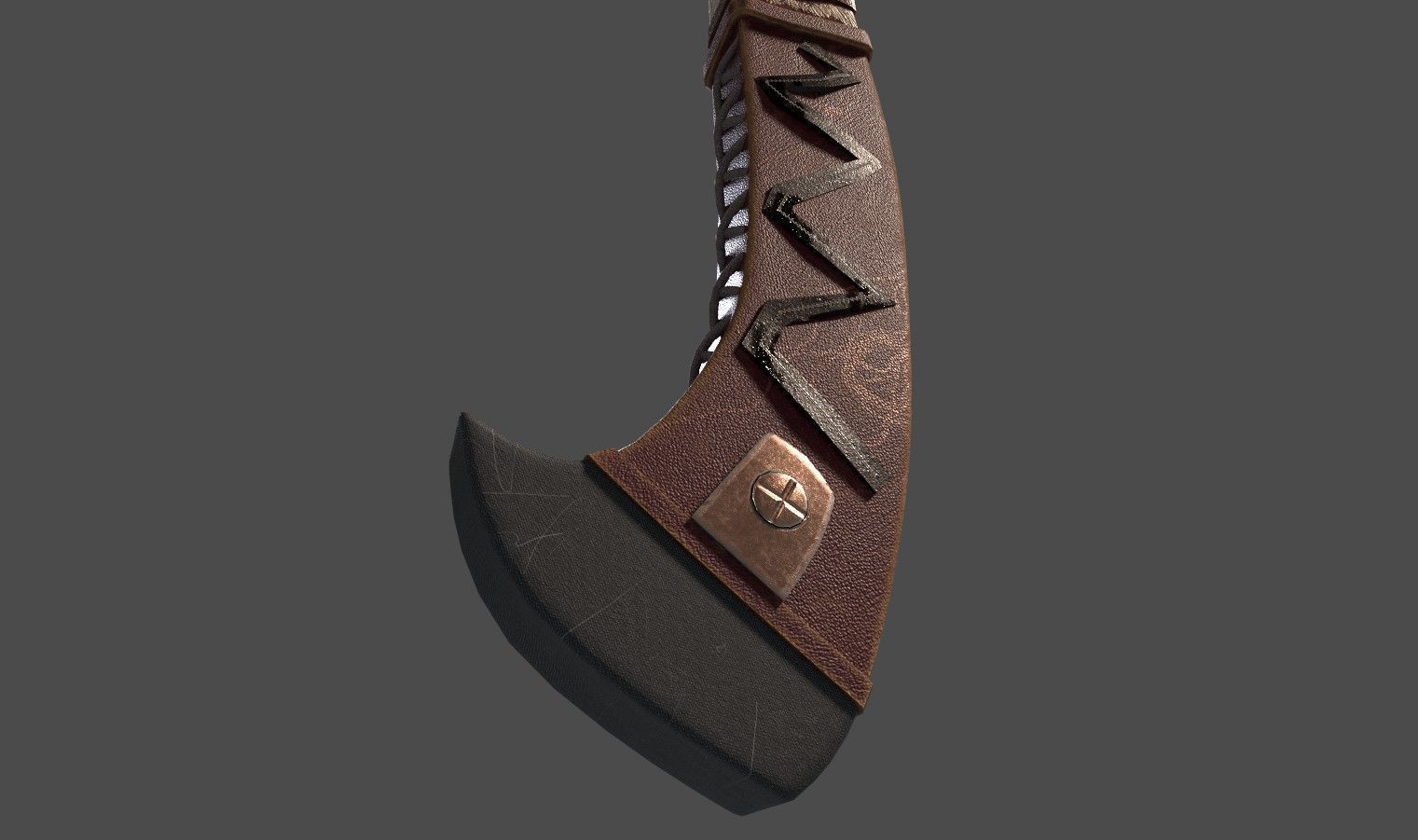 Battle Axe Low-poly 3D model_1