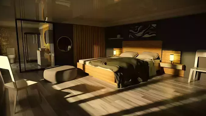 Bedroom and Bathroom