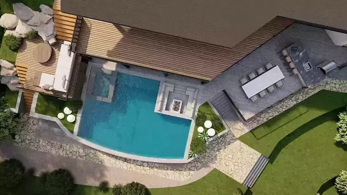 Garden Landscape 3D Model - SketchUp and Lumion Scene 3D model