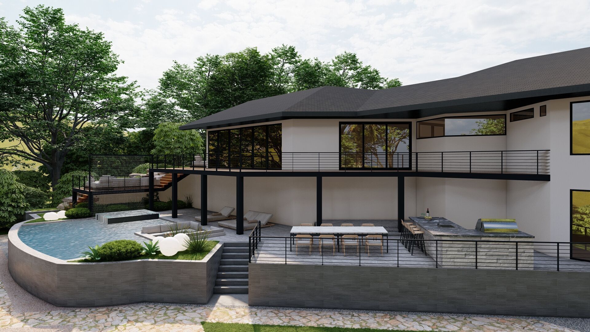 Garden Landscape 3D Model - SketchUp and Lumion Scene 3D model 3D model_2