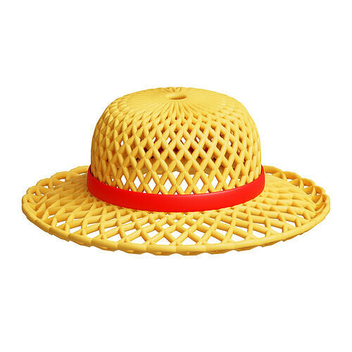 Straw hat Low-poly 3D model