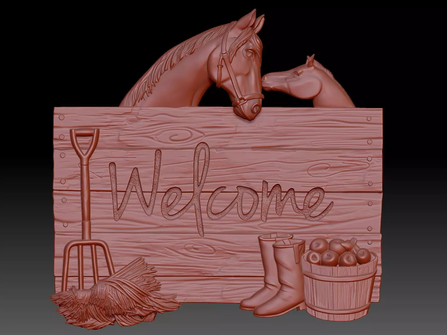 Horses 3D print model