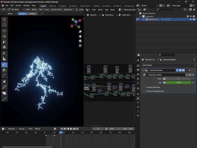 A Thunder Addon for drawing thunders Low-poly 3D model