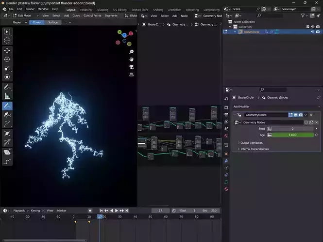 A Thunder Addon for drawing thunders Low-poly 3D model