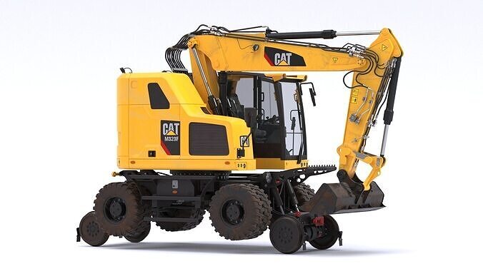 CAT Caterpillar M323F Railroad Wheeled Excavator 3D model