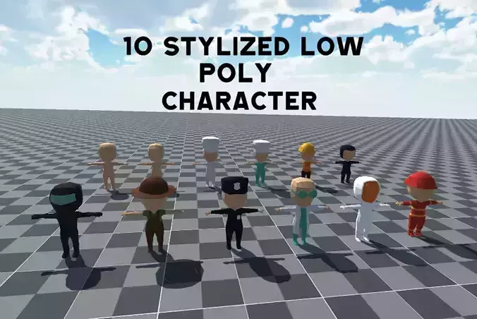 Stylized Character Bundle  Fully Rigged