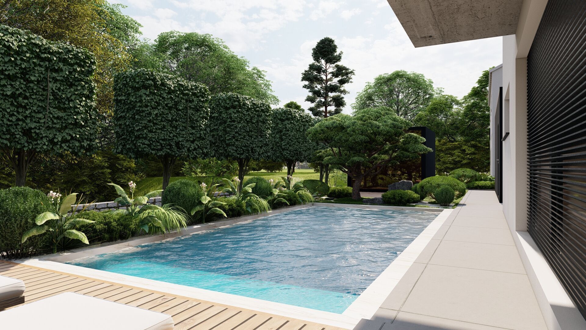 Garden Landscape 3D Model - SketchUp and Lumion Scene 3D model 3D model_2