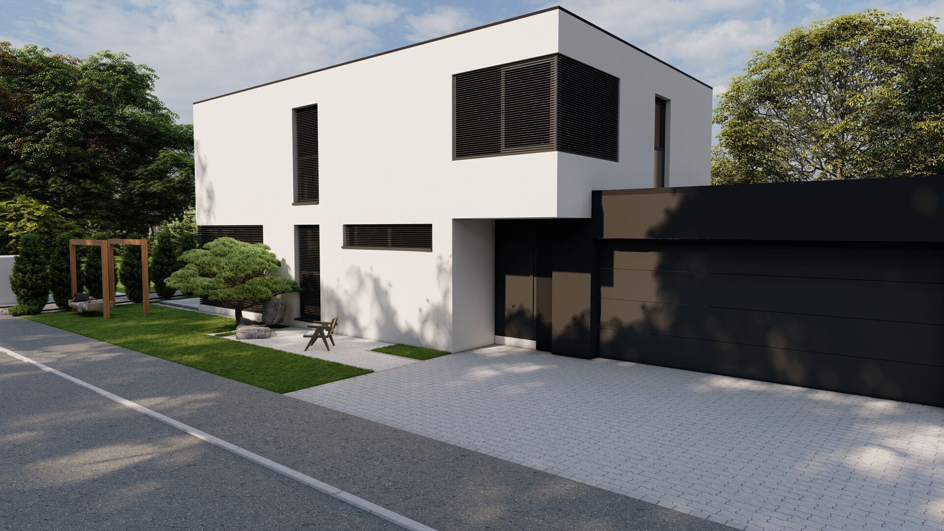 Garden Landscape 3D Model - SketchUp and Lumion Scene 3D model 3D model_3