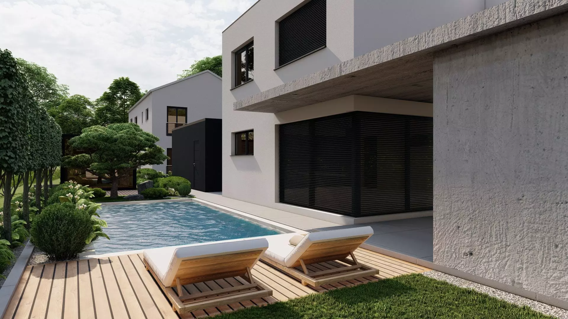 Garden Landscape 3D Model - SketchUp and Lumion Scene 3D model 3D model_0