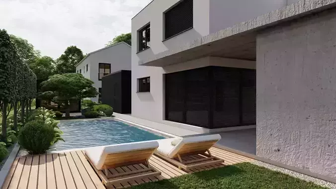 Garden Landscape 3D Model - SketchUp and Lumion Scene 3D model