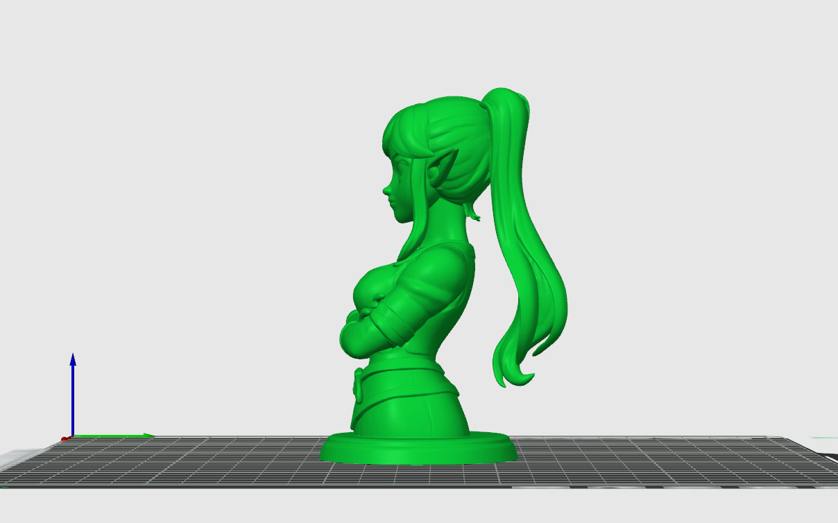 Confident Elf Girl - Anime-Style Fantasy Bust 3D print model_3