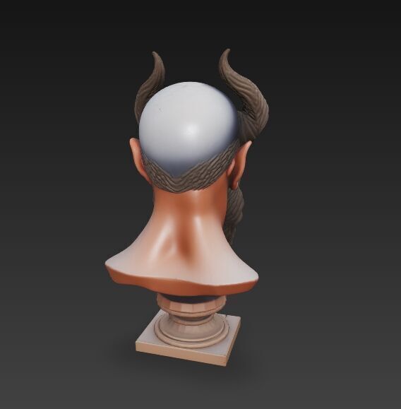 Horned Ancient Warrior Bust 3D print model_16