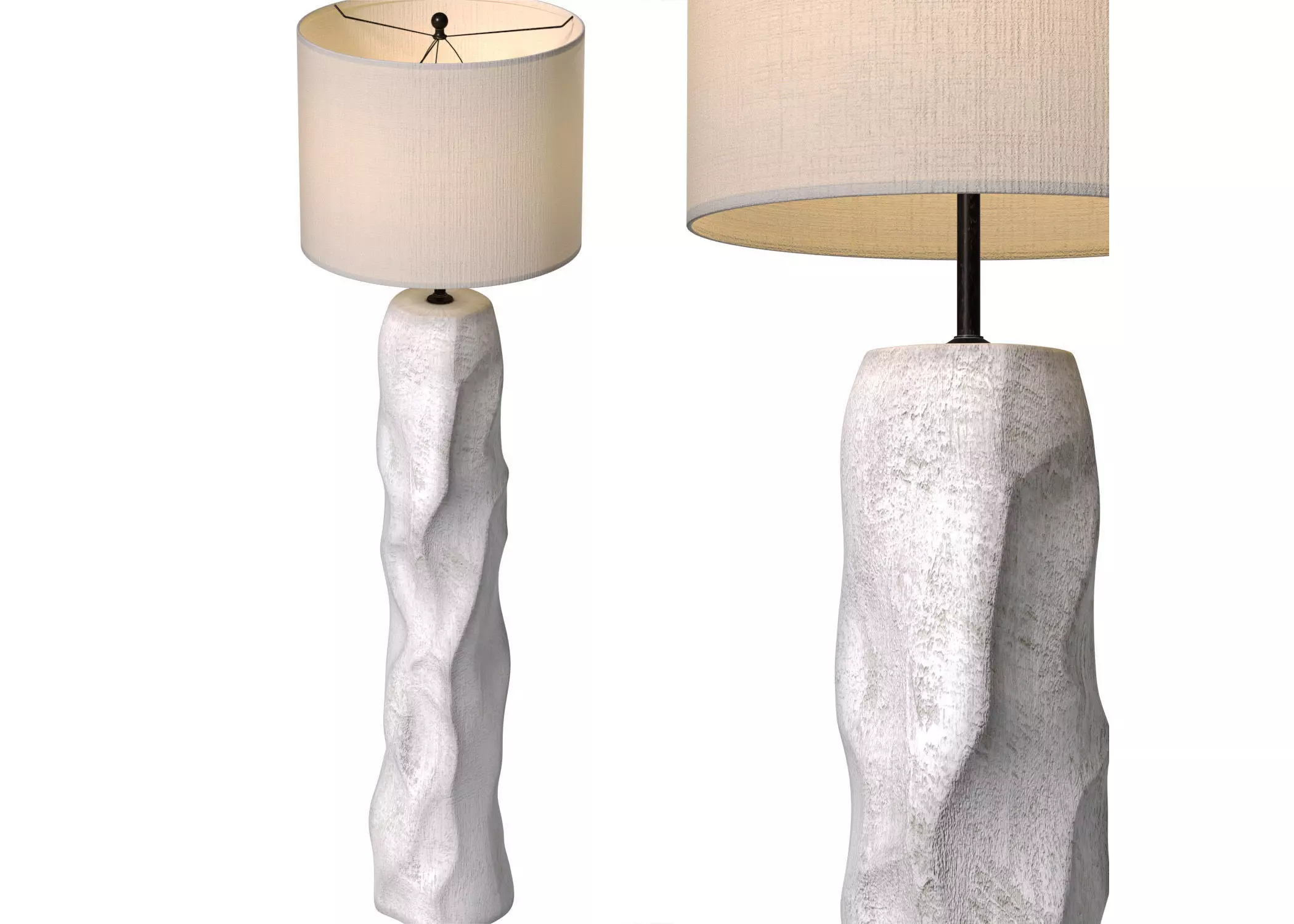 Stone Wabi-Sabi Sculptural Design Japane style Modern Floor Lamp 3D model_0