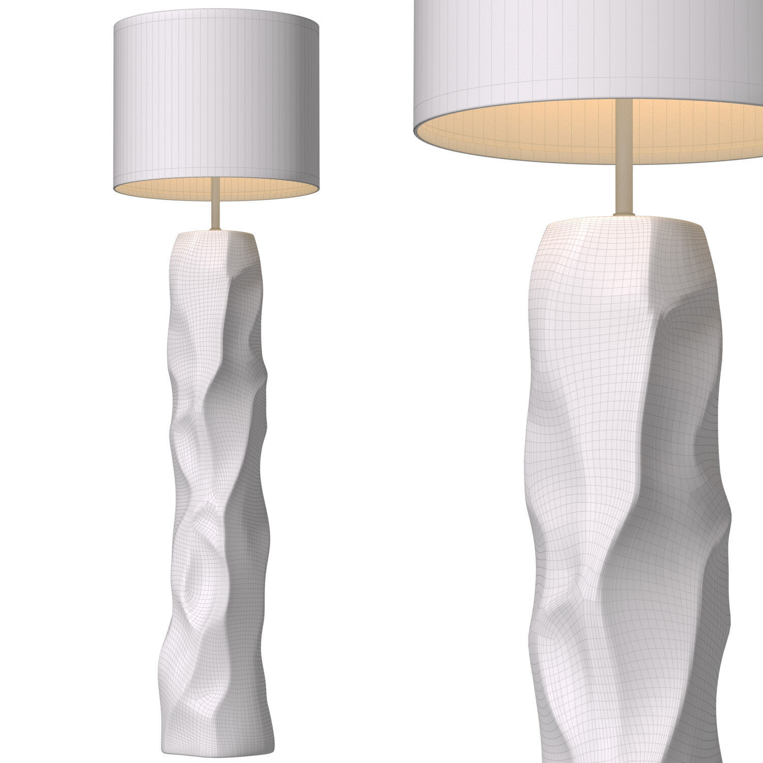 Stone Wabi-Sabi Sculptural Design Japane style Modern Floor Lamp 3D model_5