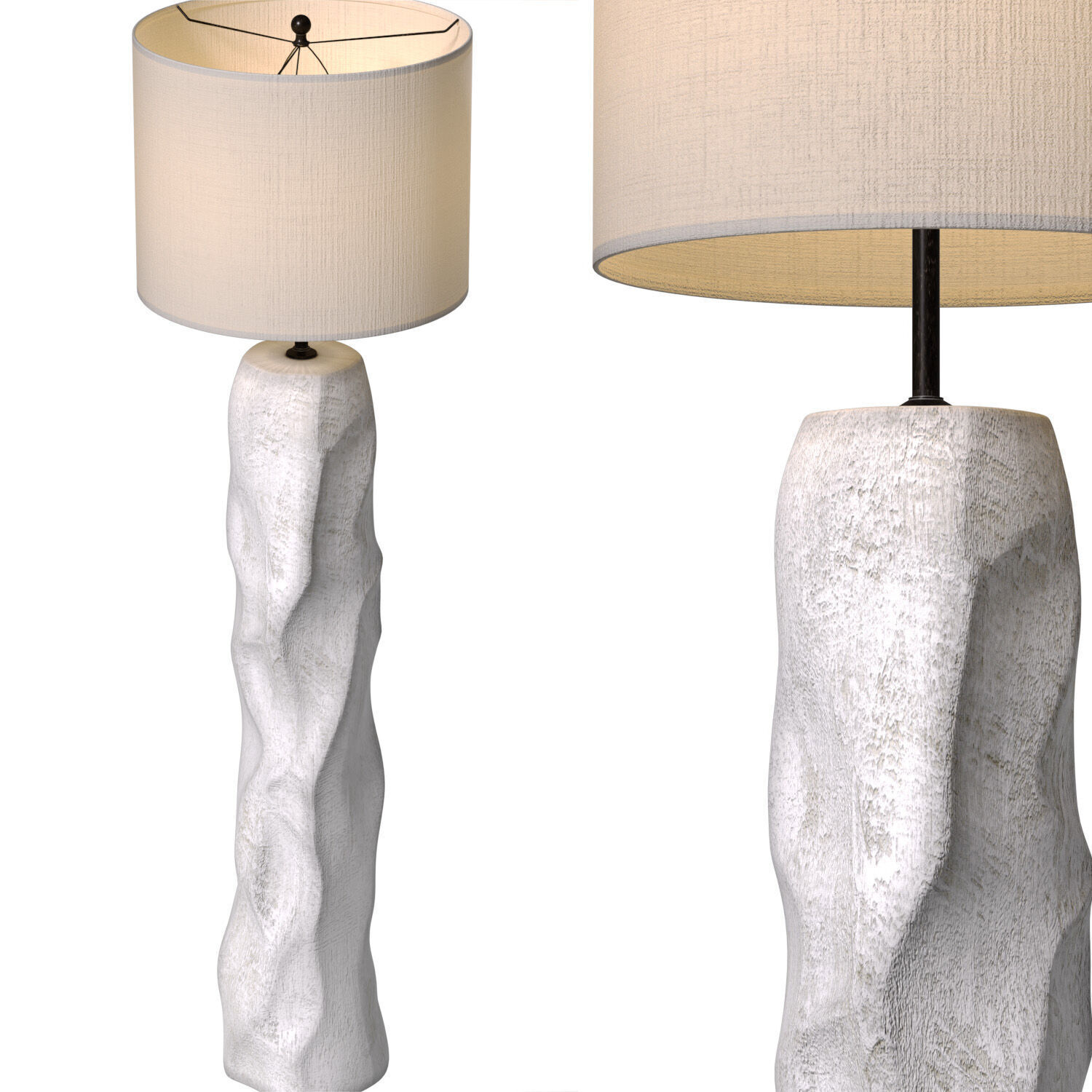 Stone Wabi-Sabi Sculptural Design Japane style Modern Floor Lamp 3D model_2