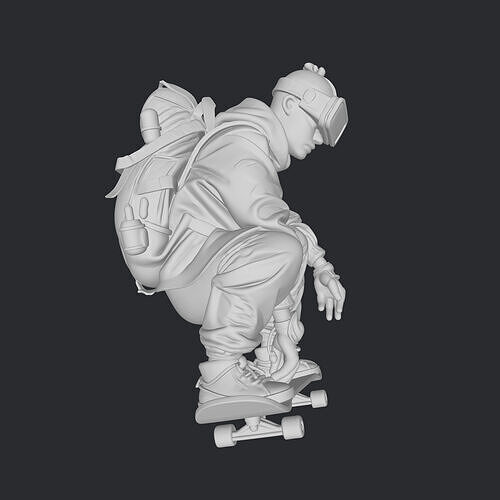 skateboard figure 3D print model