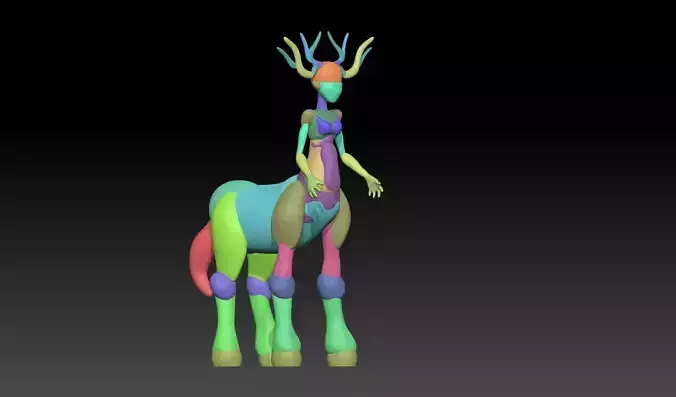 Stylized Female Centaur Base Mesh  - Updated Version 3D model