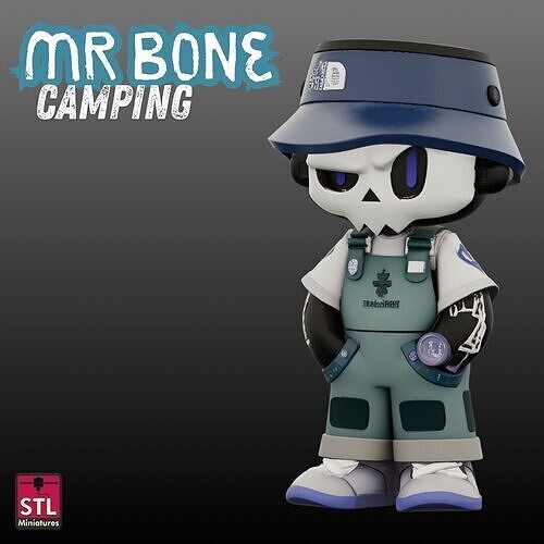 Mr Bone Camping Comic Style 3D print model