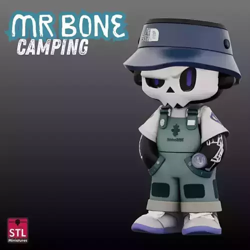 Mr Bone Camping Comic Style 3D print model Mr Bone Camping Comic Style 3D print model