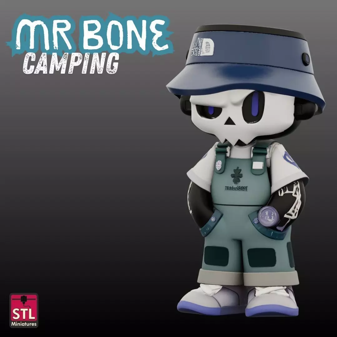 Mr Bone Camping Comic Style 3D print model_0