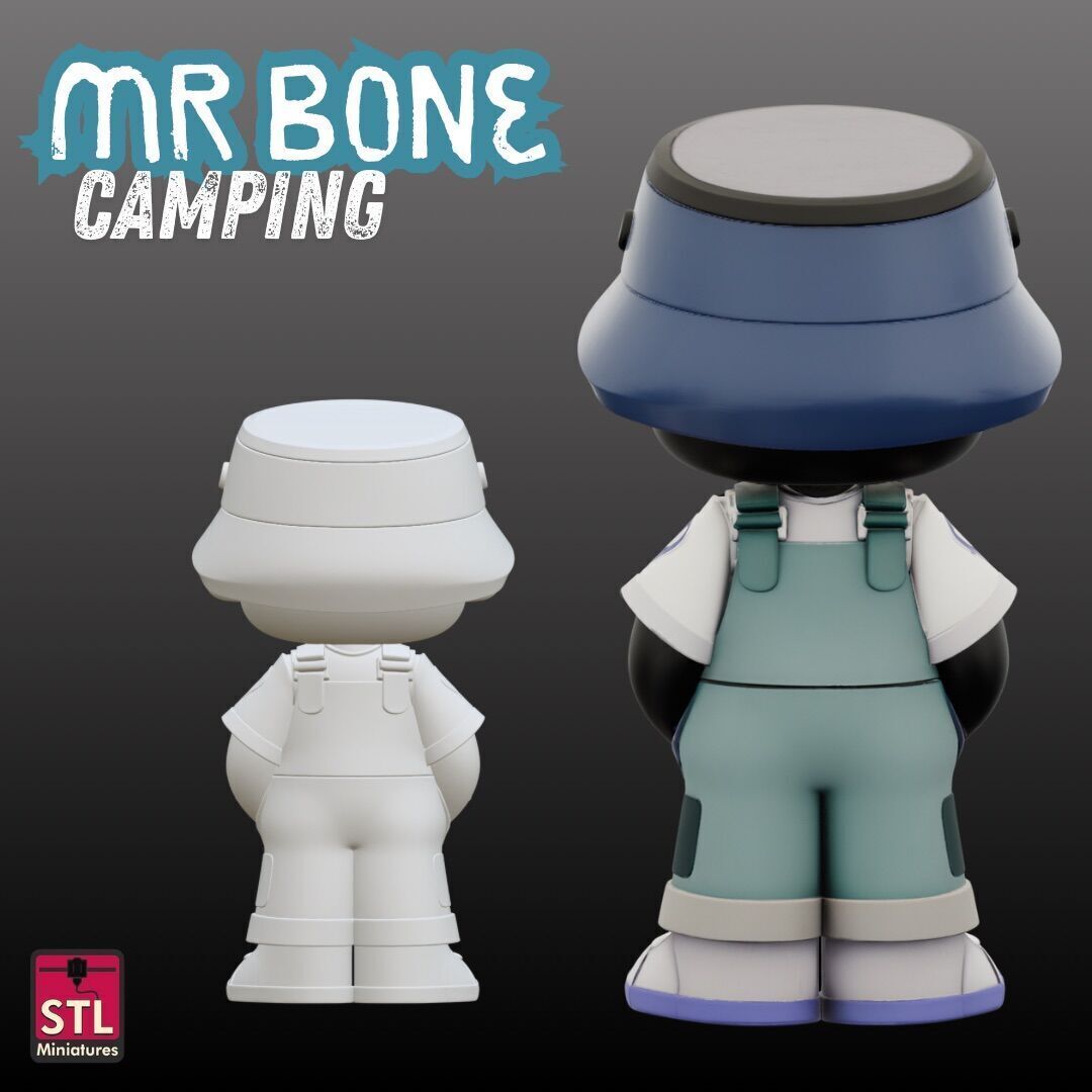 Mr Bone Camping Comic Style 3D print model_3
