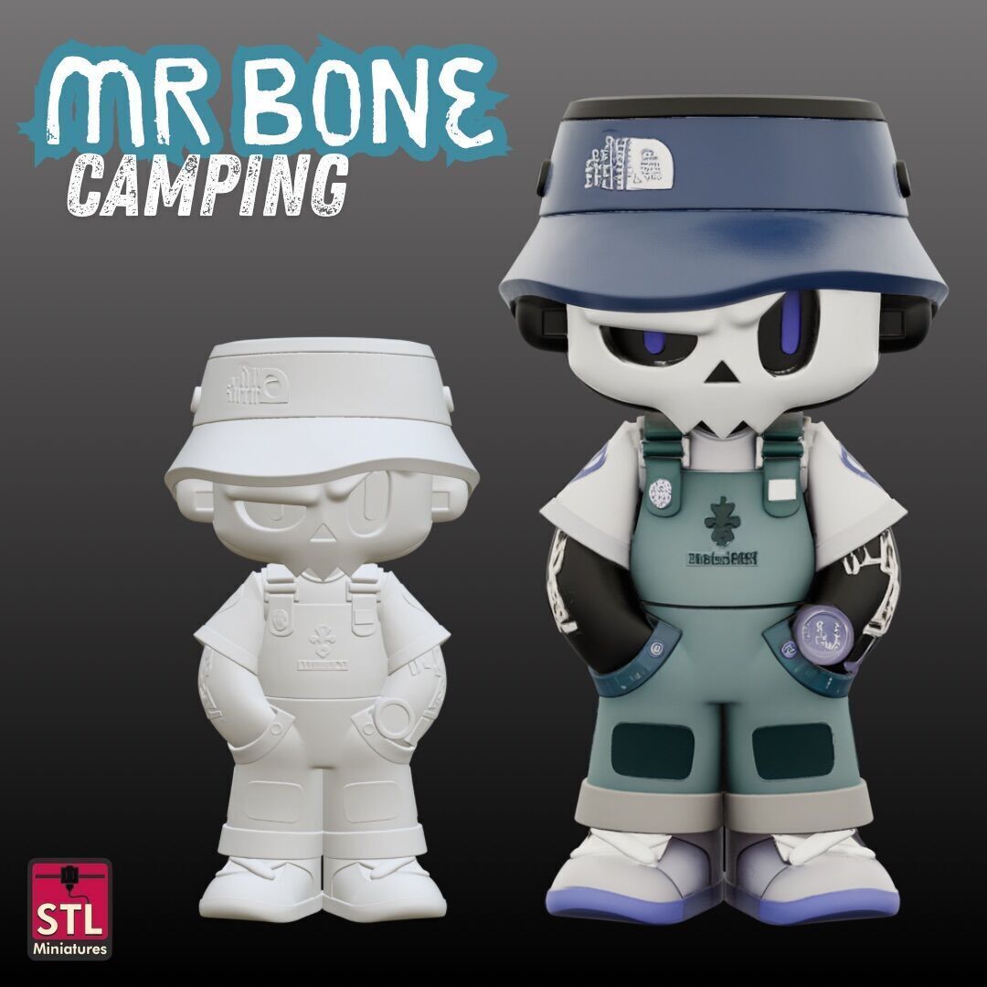 Mr Bone Camping Comic Style 3D print model_1
