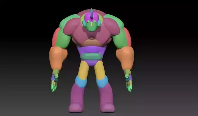 Stylized Rhino Humanoid Base Mesh - Updated Version 