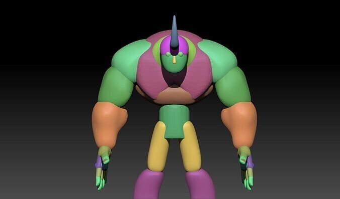 Stylized Rhino Humanoid Base Mesh 3D model