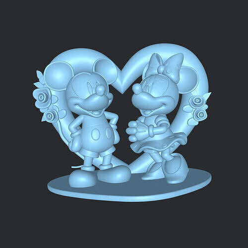 mickey and minie mouse love 3D print model