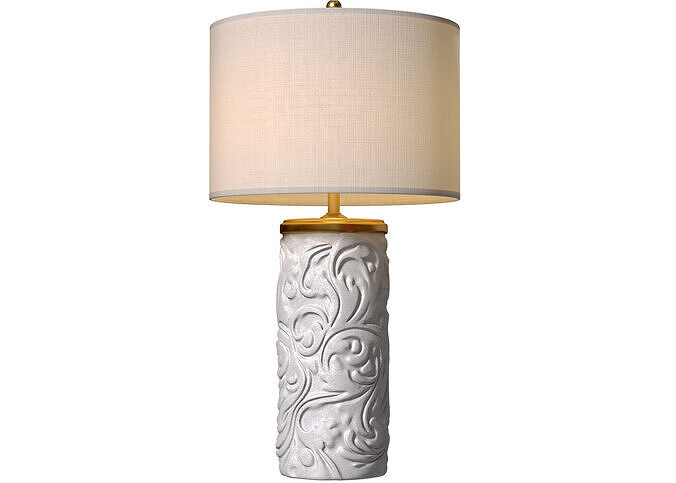 Table lamp plaster base Flora Column Sculptural Scandinavian 3D model