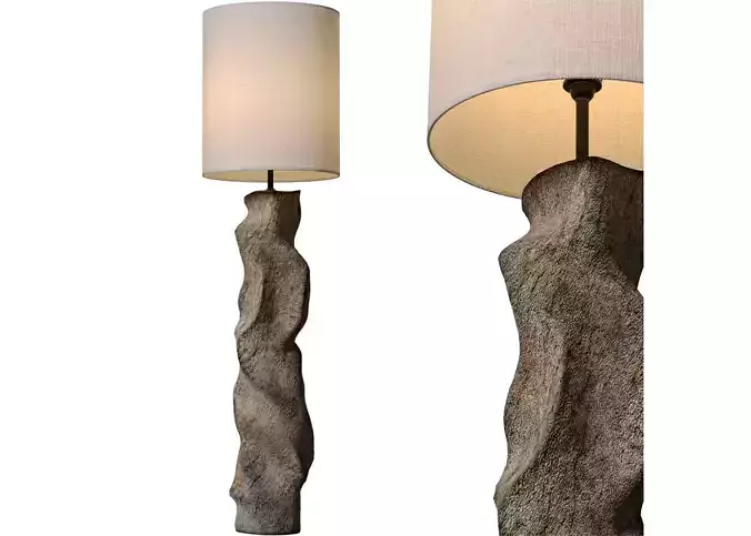 Stone plaster Wabi-Sabi Sculptural Scandinavian Floor Lamp