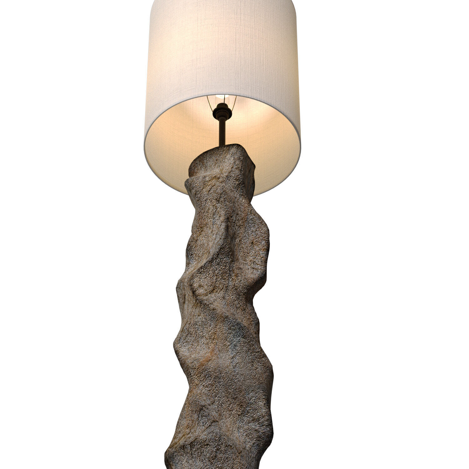 Stone plaster Wabi-Sabi Sculptural Scandinavian Floor Lamp 3D model_4