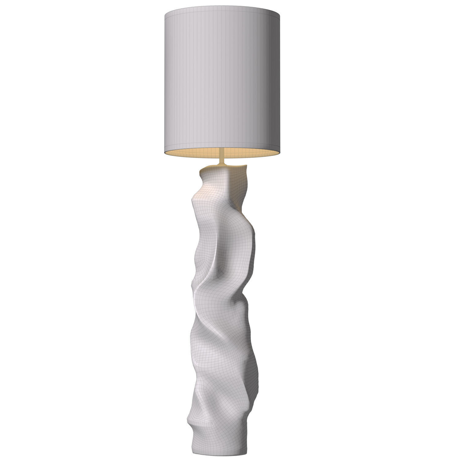 Stone plaster Wabi-Sabi Sculptural Scandinavian Floor Lamp 3D model_5