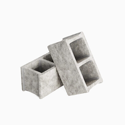 Concrete Construction Blocks 01 Low-poly 3D model