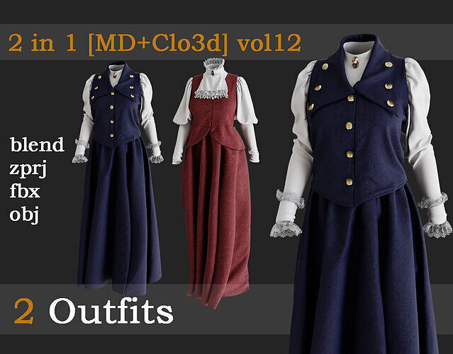 2 Outfits vol12 3D model