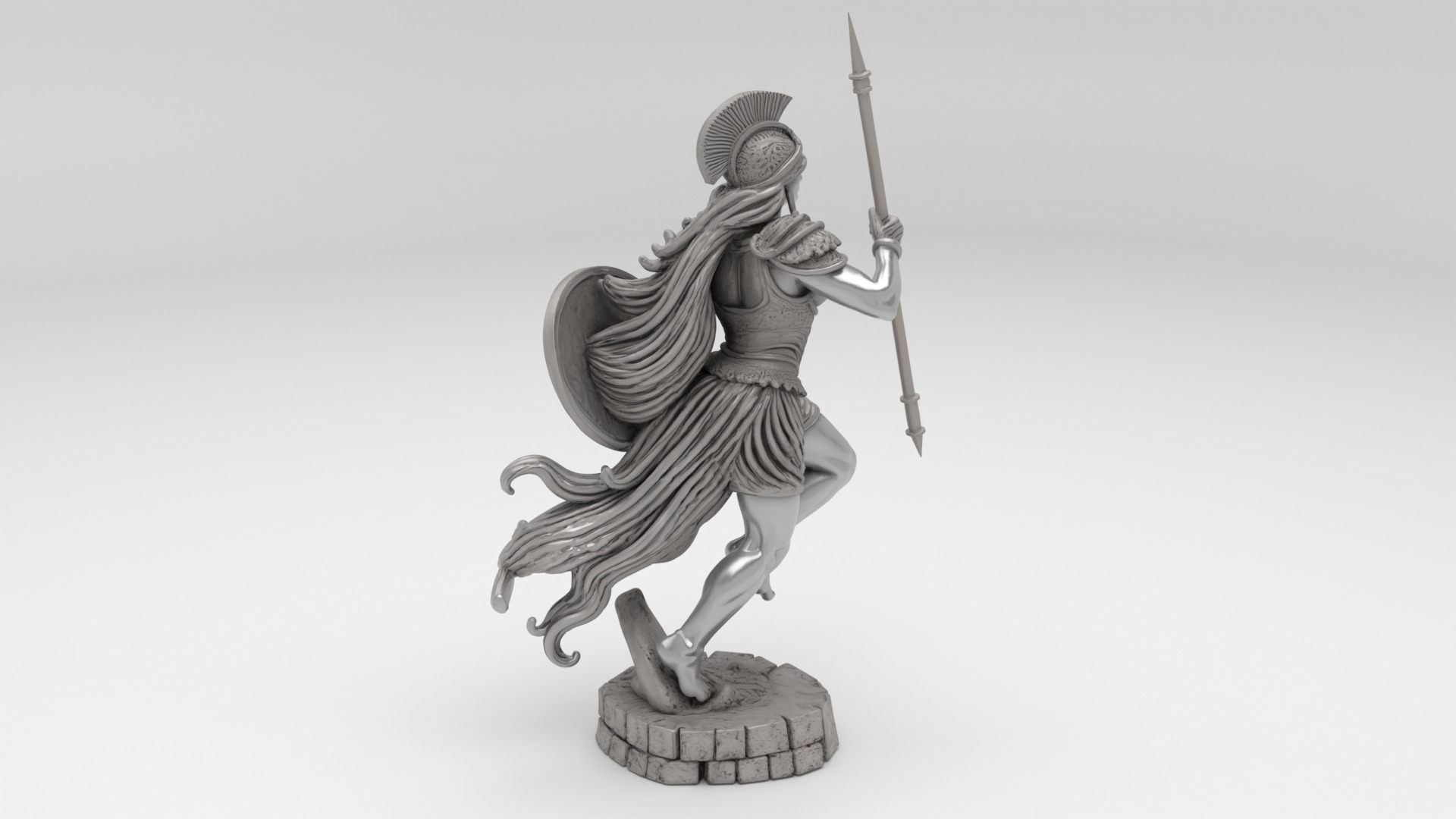 Roman Warrior Sculpture 3D model_3
