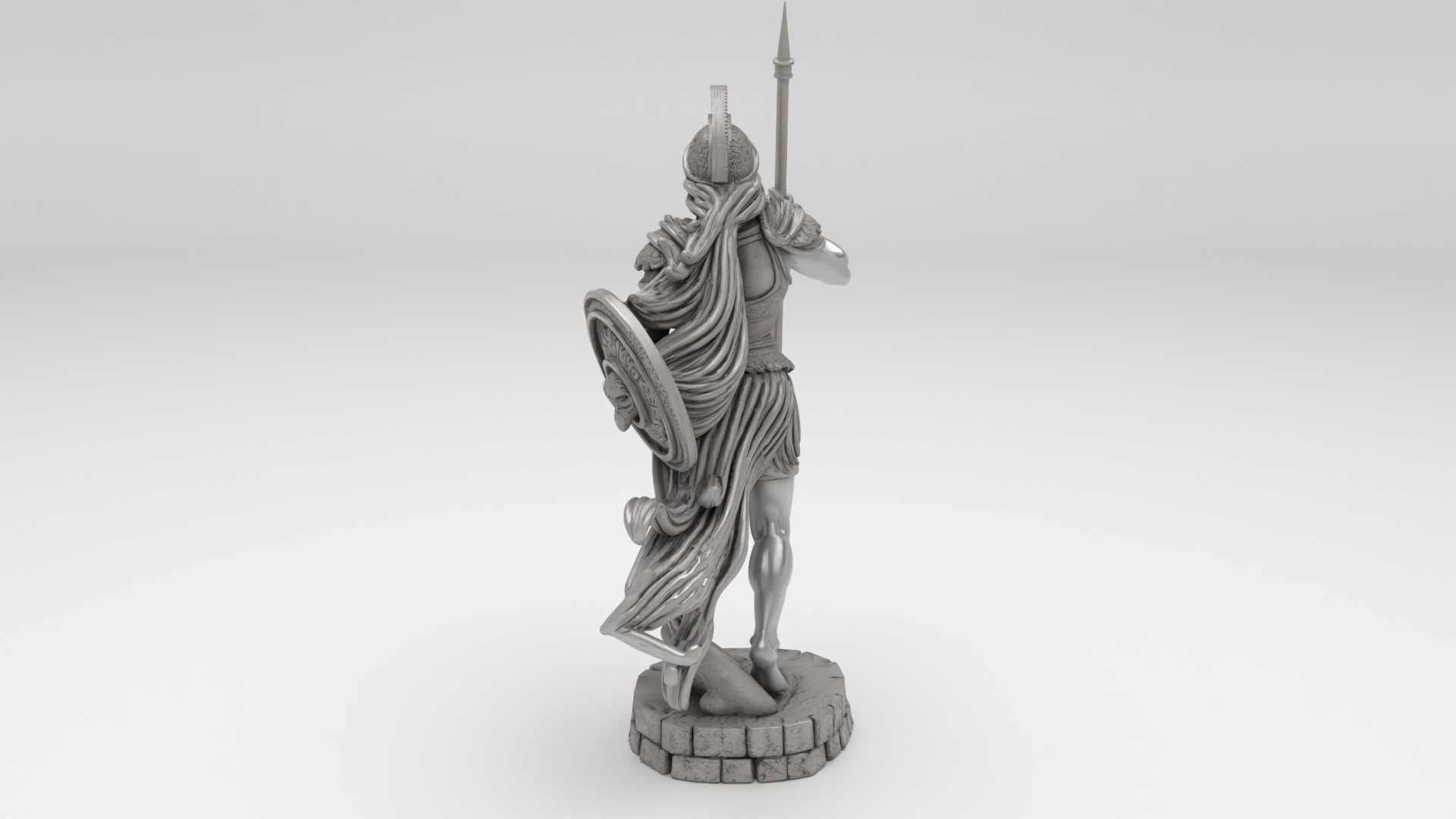 Roman Warrior Sculpture 3D model_4