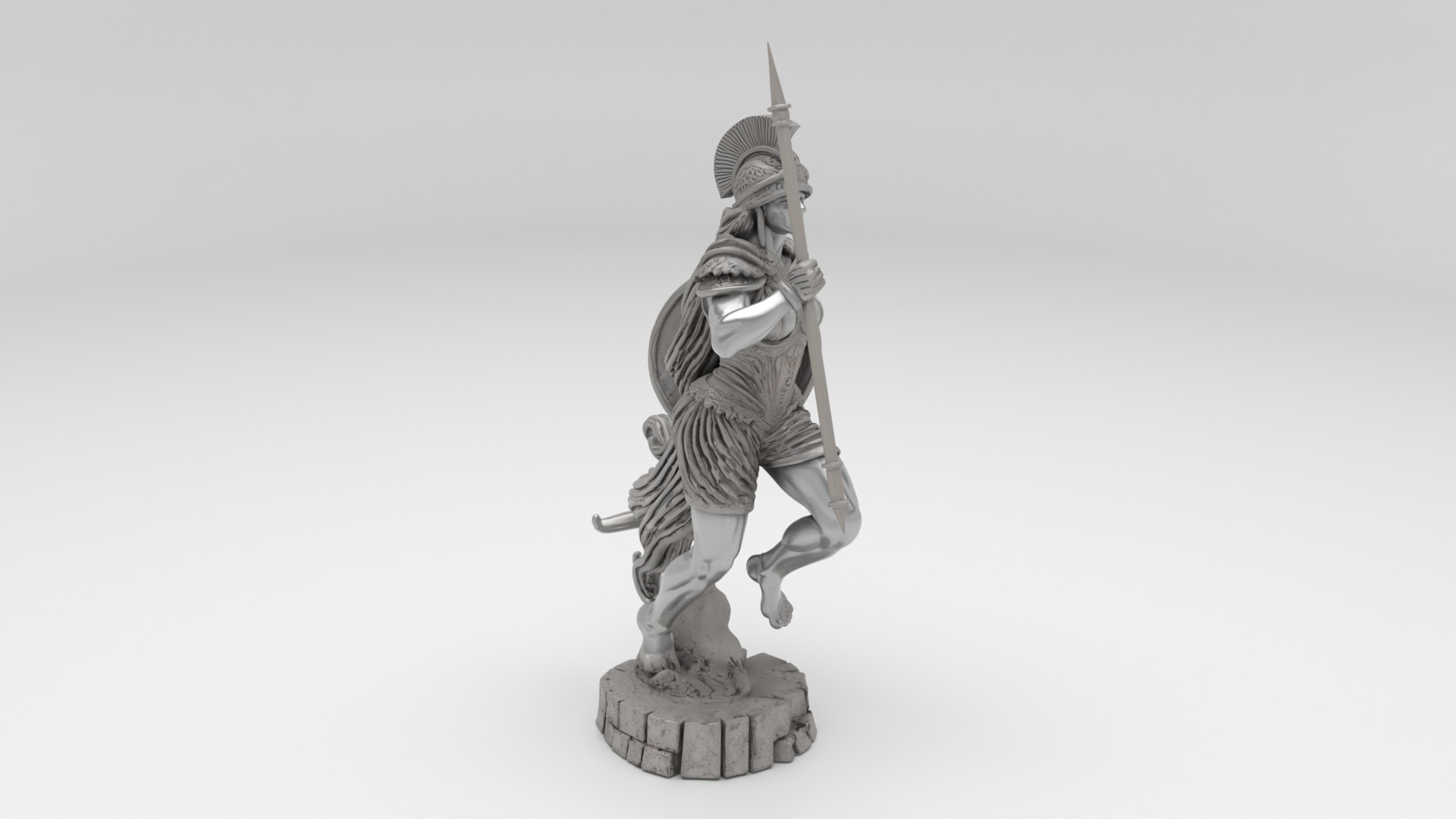 Roman Warrior Sculpture 3D model_2