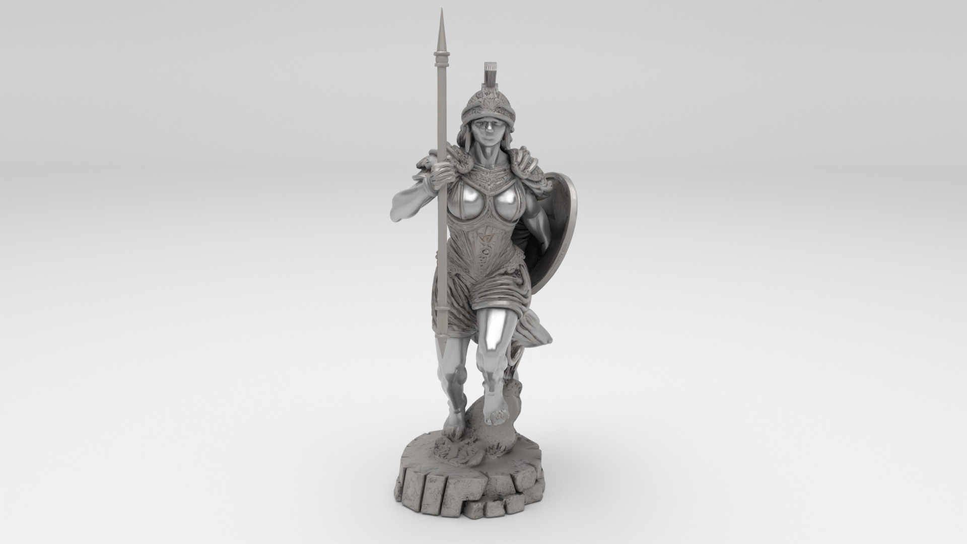Roman Warrior Sculpture 3D model_1