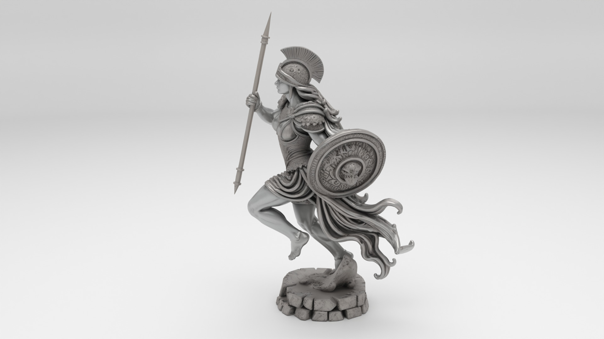 Roman Warrior Sculpture 3D model_6