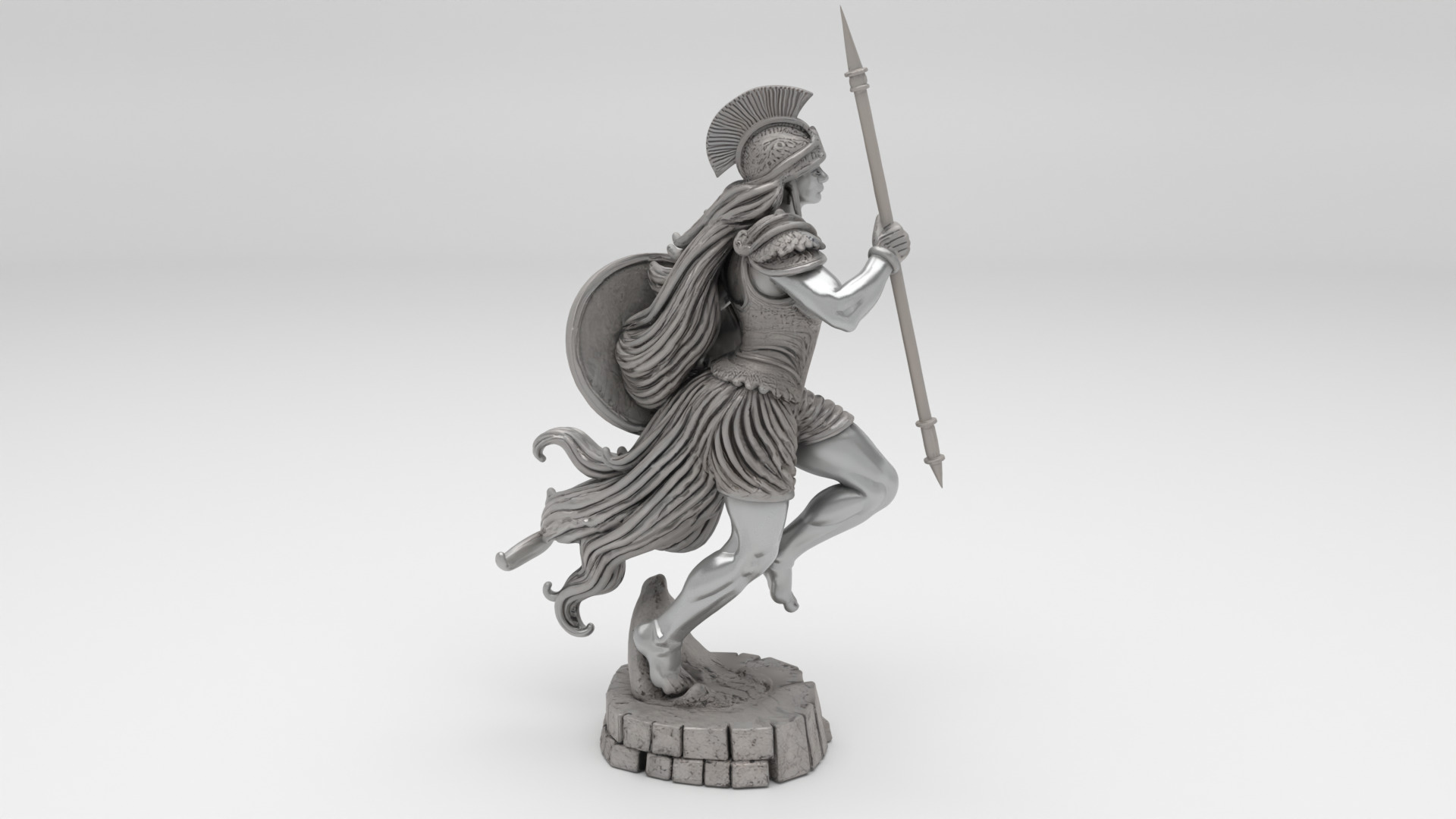 Roman Warrior Sculpture 3D model_7