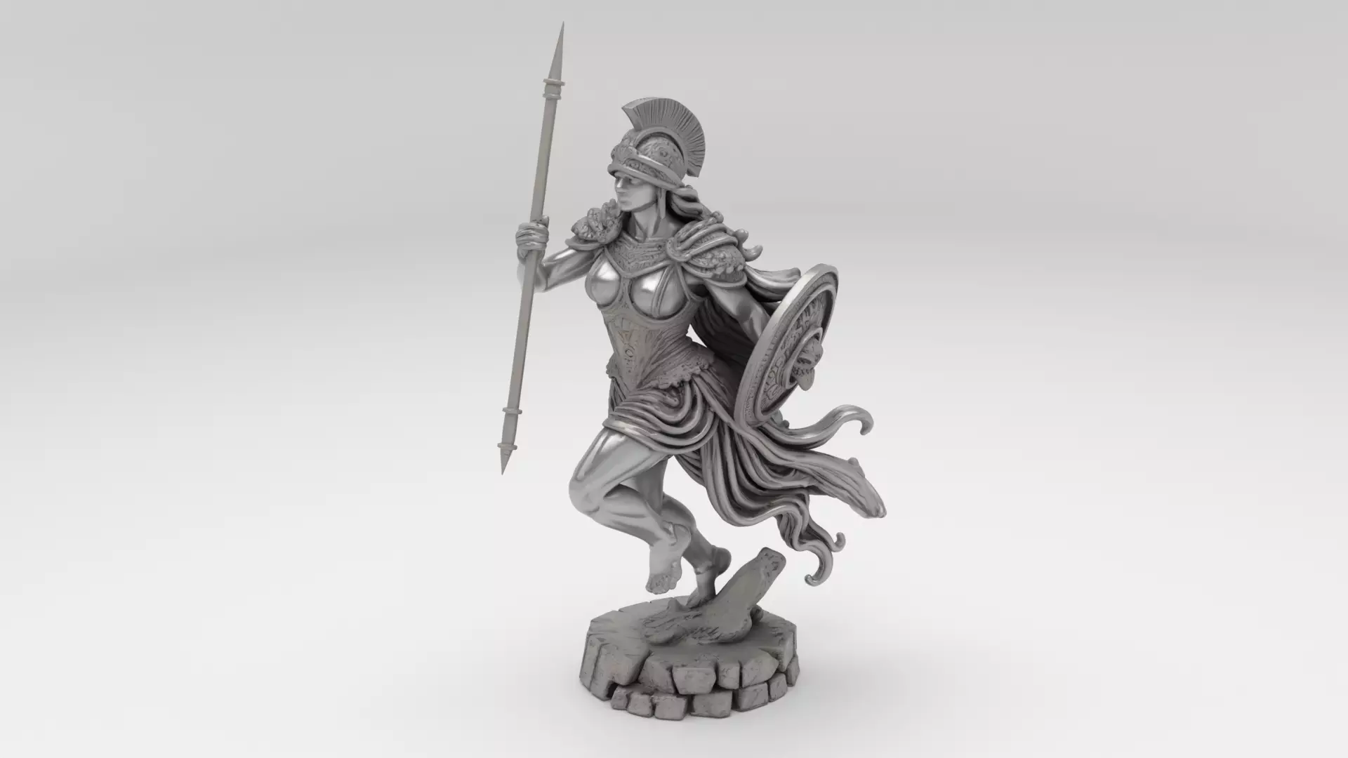 Roman Warrior Sculpture 3D model_0