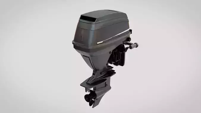 Motor Boat Engine Low-poly 3D model