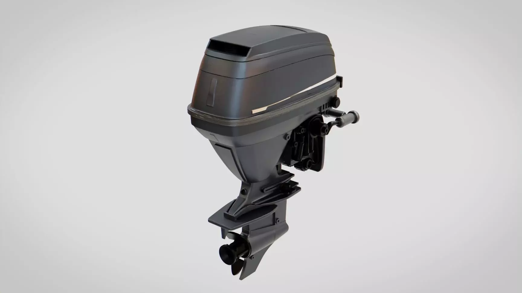 Motor Boat Engine Low-poly 3D model_0