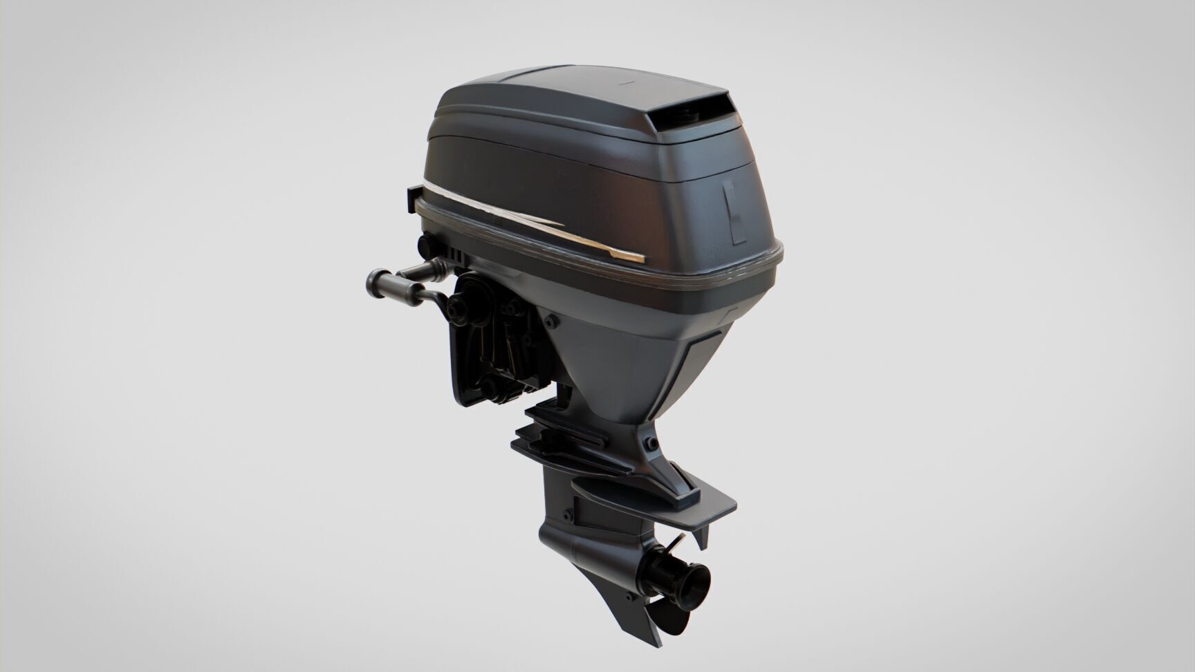Motor Boat Engine Low-poly 3D model_1